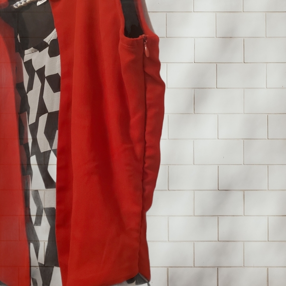 Red Dark and White Dress. Fits size 12. - Picture 4 of 11